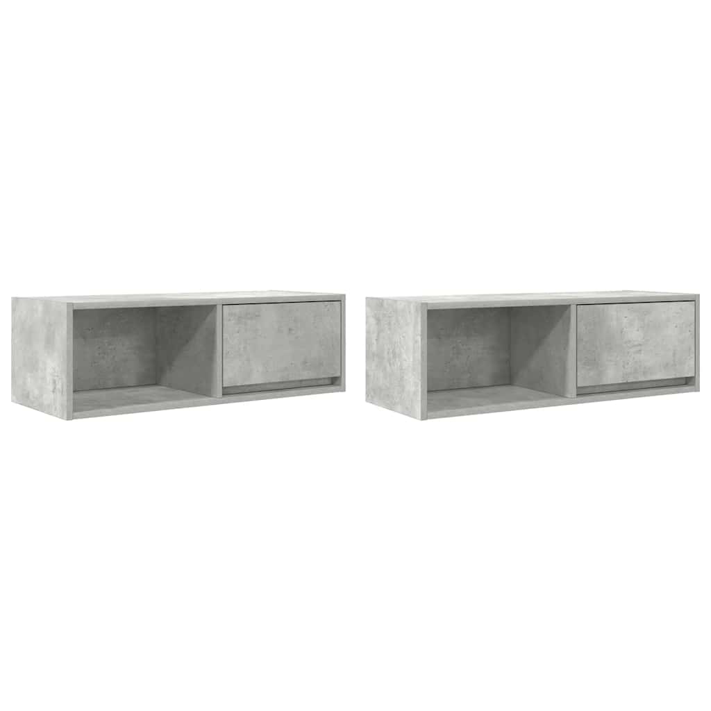 Dulapuri TV 2 buc Beton Gri 80x31x25,5 cm Lemn prelucrat GartenMobel Dekor