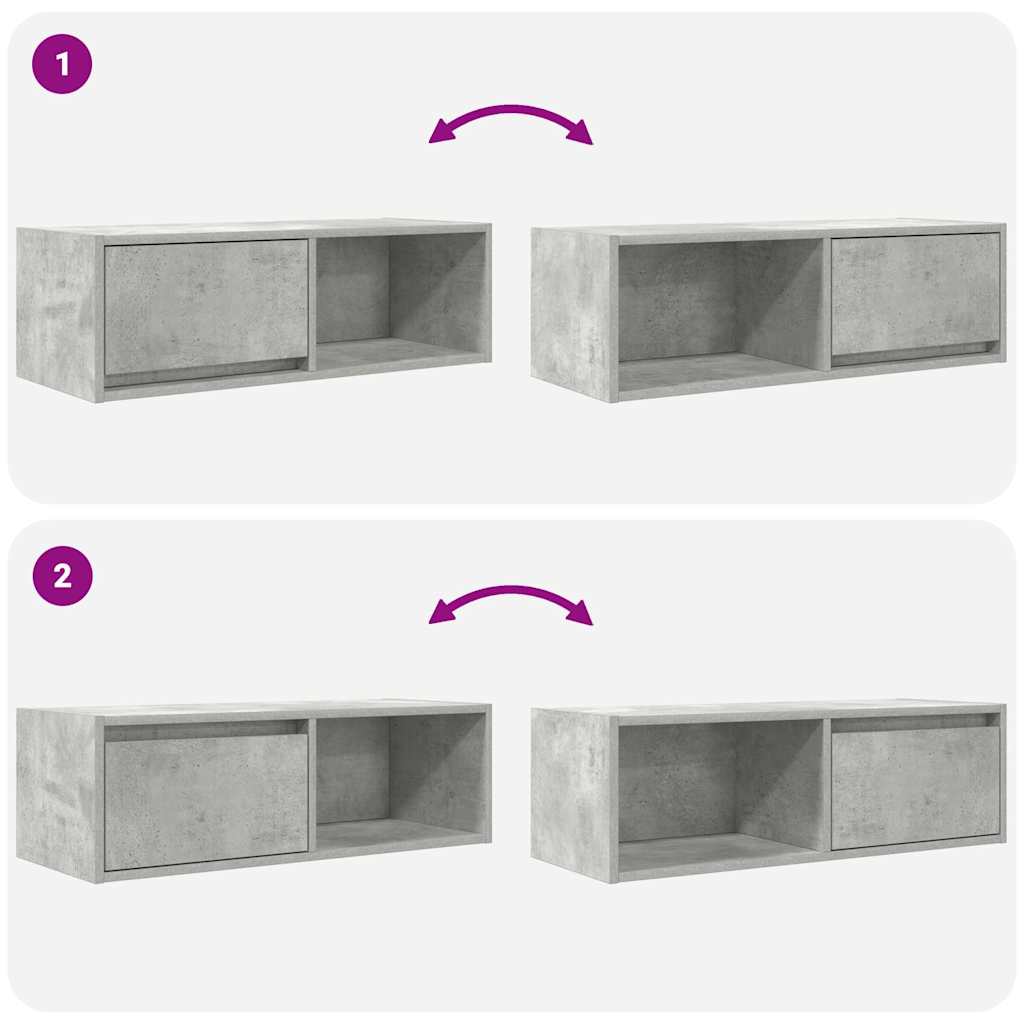 Dulapuri TV 2 buc Beton Gri 80x31x25,5 cm Lemn prelucrat GartenMobel Dekor