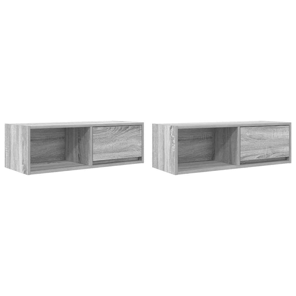 Dulapuri TV 2 buc Gri Sonoma 80x31x25,5 cm Lemn prelucrat GartenMobel Dekor
