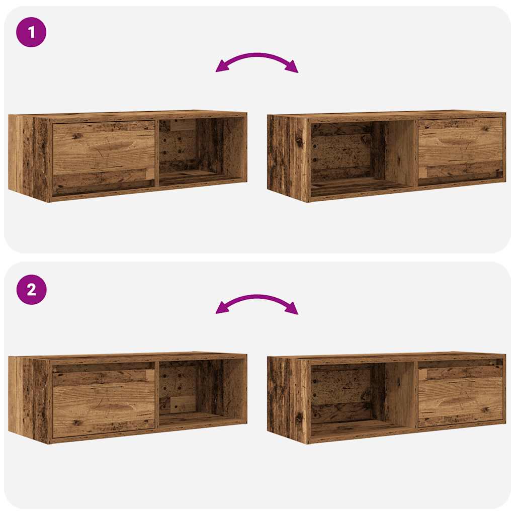Dulapuri TV 2 buc Lemn vechi 80x31x25,5 cm Lemn prelucrat GartenMobel Dekor