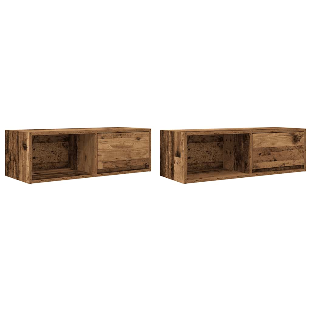 Dulapuri TV 2 buc Lemn vechi 80x31x25,5 cm Lemn prelucrat GartenMobel Dekor