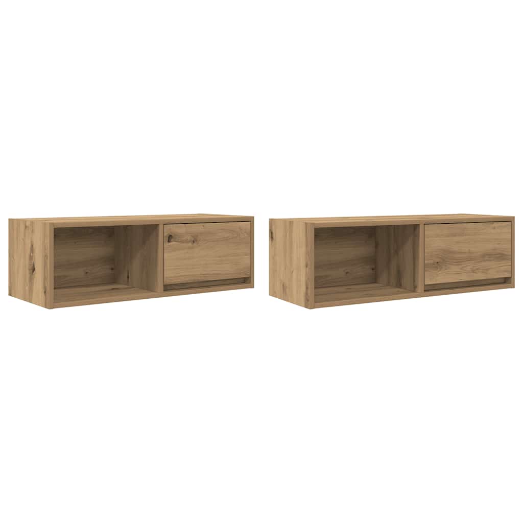 Dulapuri TV 2 buc Stejar Artisan 80x31x25,5 cm Lemn prelucrat GartenMobel Dekor