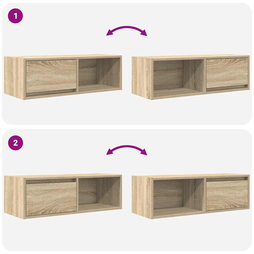 Dulapuri TV 2 buc Stejar Sonoma 80x31x25,5 cm Lemn prelucrat GartenMobel Dekor