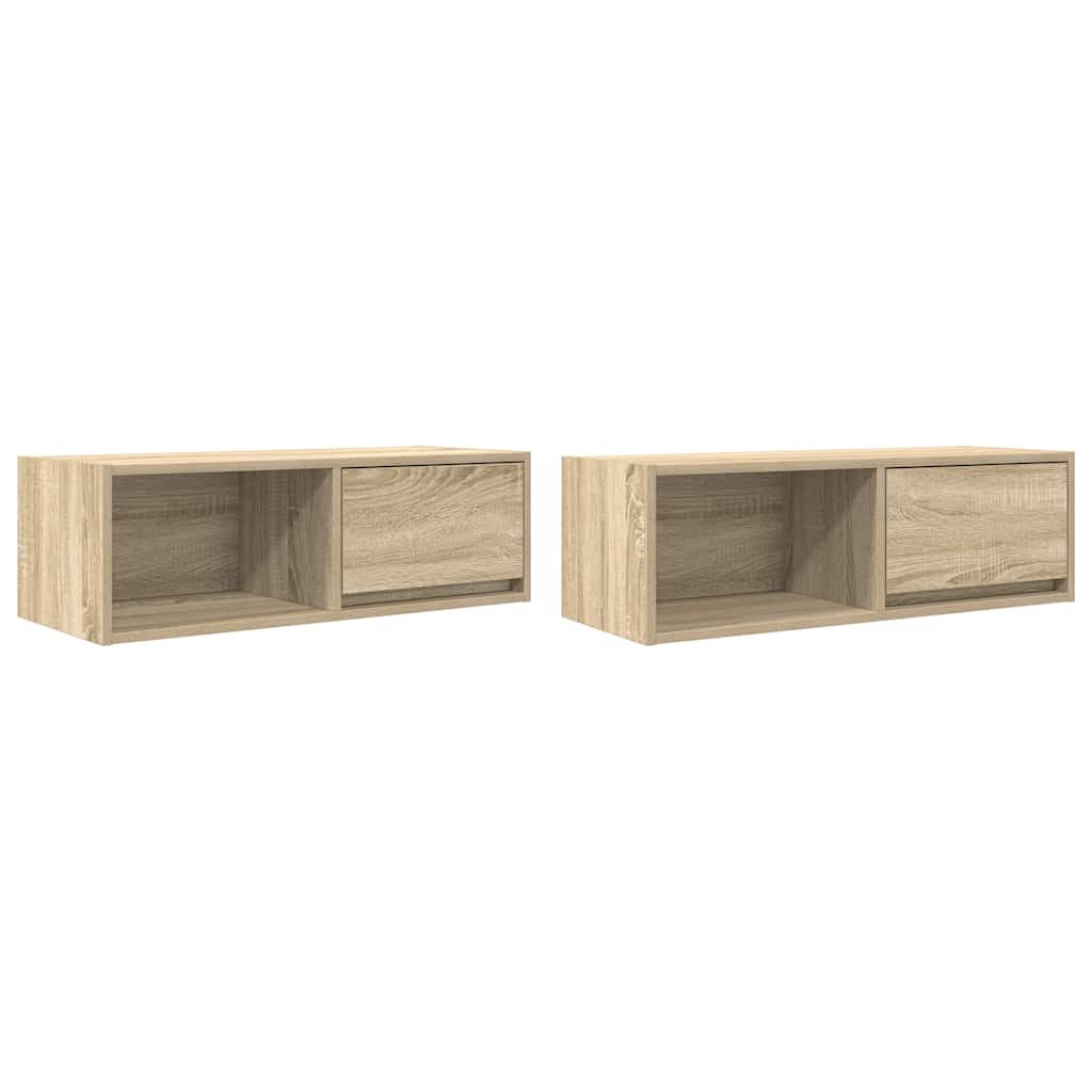 Dulapuri TV 2 buc Stejar Sonoma 80x31x25,5 cm Lemn prelucrat GartenMobel Dekor