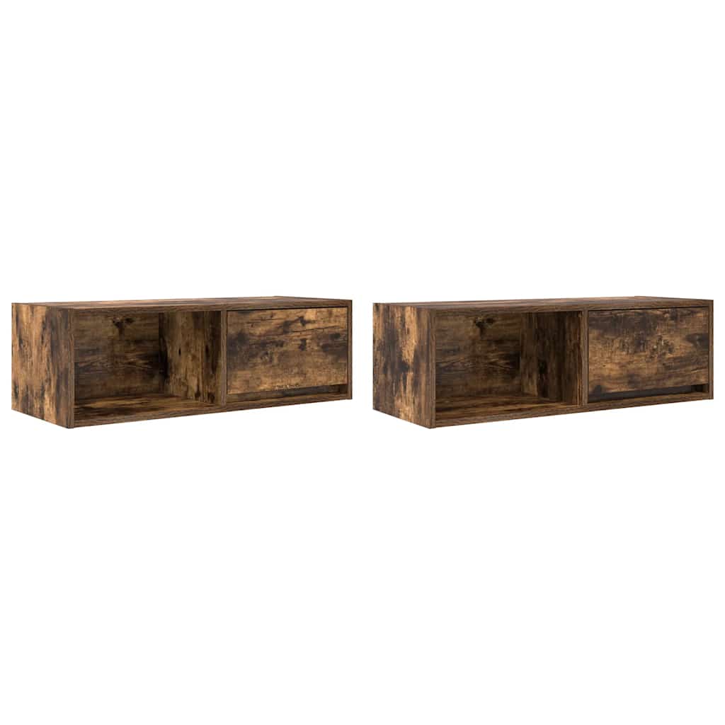 Dulapuri TV 2 buc Stejar afumat 80x31x25,5 cm Lemn prelucrat GartenMobel Dekor