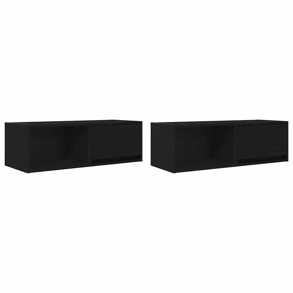 Dulapuri TV 2 buc Stejar negru 80x31x25,5 cm Lemn prelucrat GartenMobel Dekor