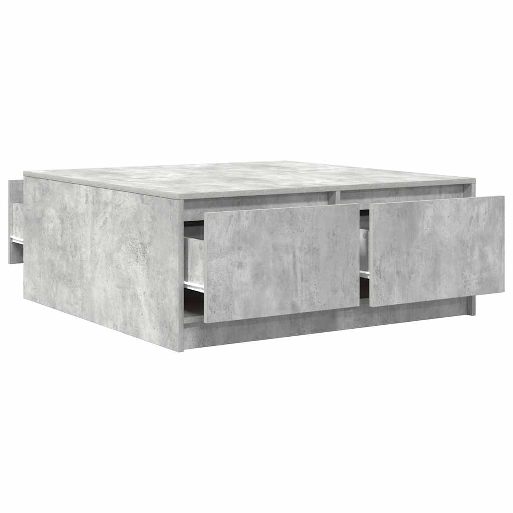 Masuta de cafea cu sertare Gri beton 100x100x40 cm GartenMobel Dekor