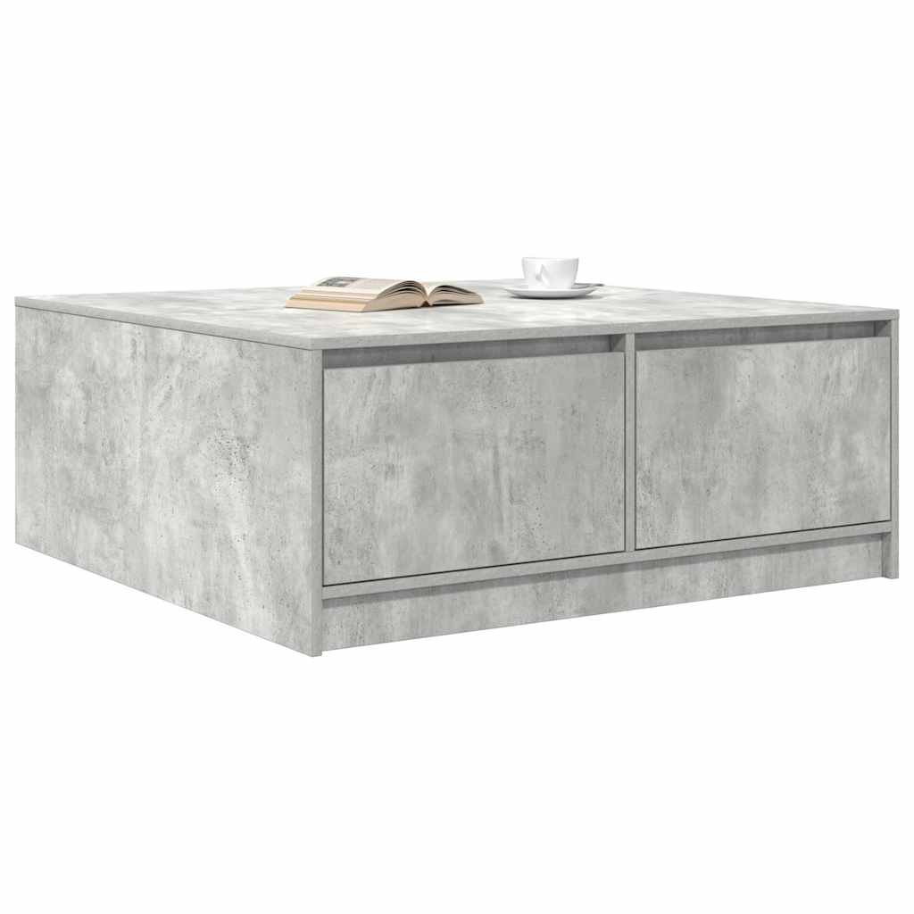 Masuta de cafea cu sertare Gri beton 100x100x40 cm GartenMobel Dekor
