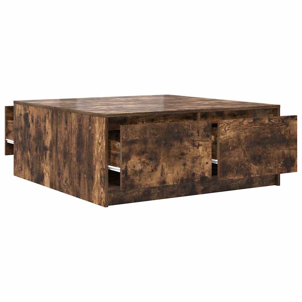 Masuta de cafea cu sertare Stejar afumat 100x100x40 cm GartenMobel Dekor
