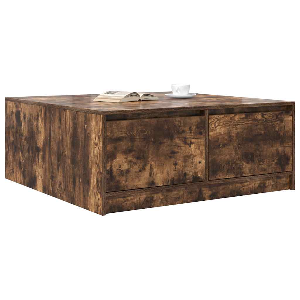 Masuta de cafea cu sertare Stejar afumat 100x100x40 cm GartenMobel Dekor