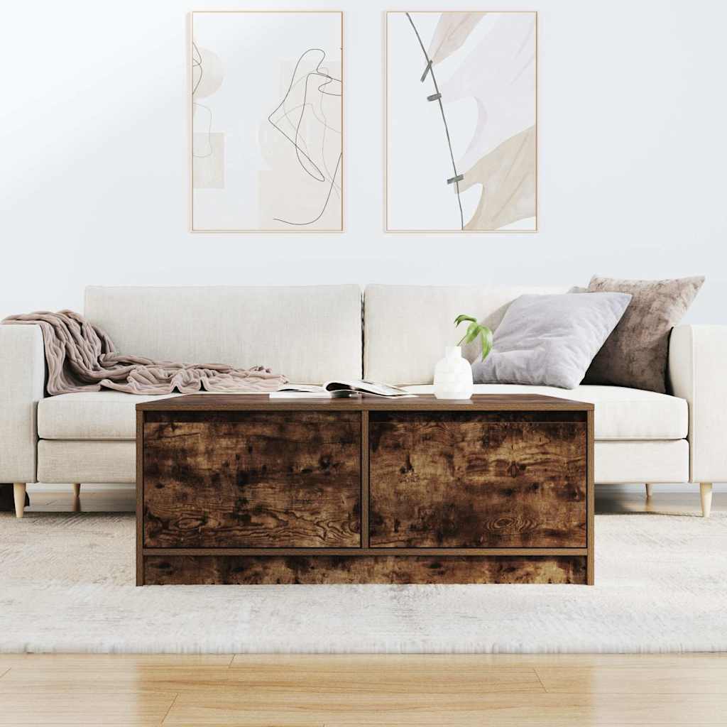Masuta de cafea cu sertare Stejar afumat 100x100x40 cm GartenMobel Dekor