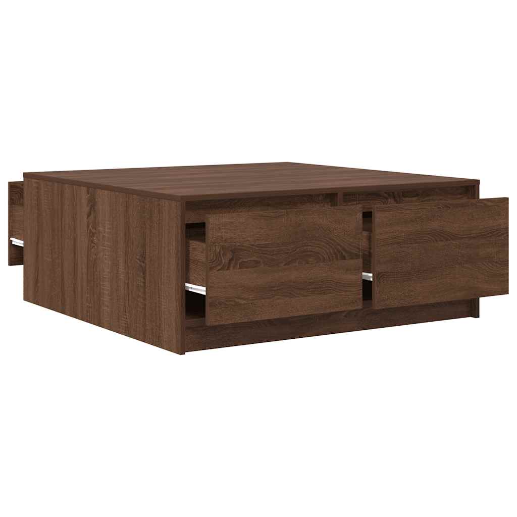 Masuta de cafea cu sertare Stejar maro 100x100x40 cm GartenMobel Dekor