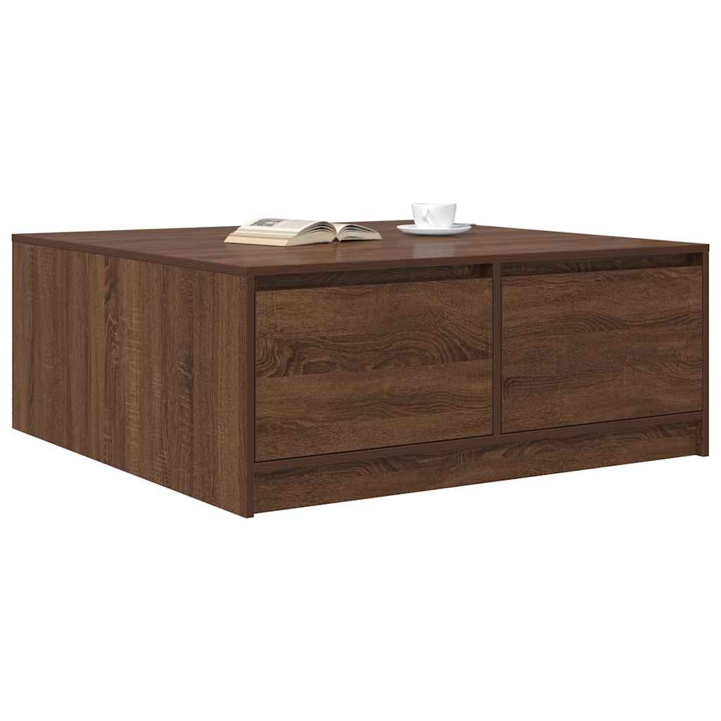 Masuta de cafea cu sertare Stejar maro 100x100x40 cm GartenMobel Dekor