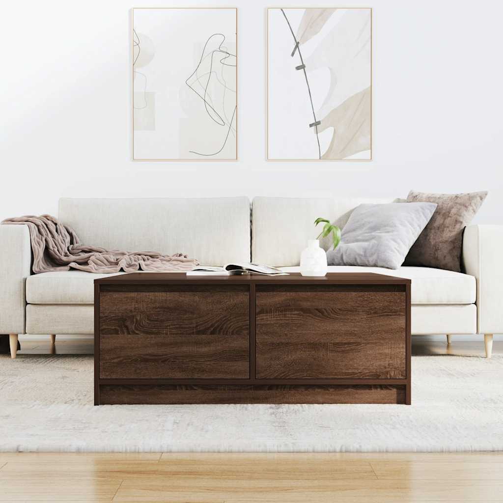 Masuta de cafea cu sertare Stejar maro 100x100x40 cm GartenMobel Dekor