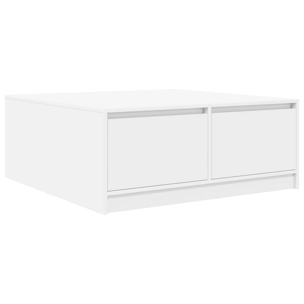 Masuta de cafea cu sertare alb 100x100x40 cm GartenMobel Dekor