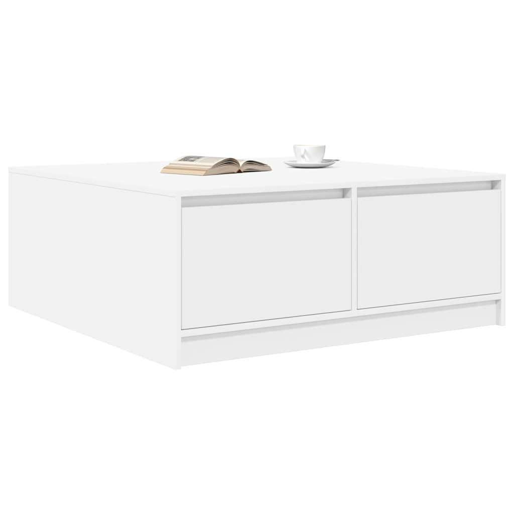 Masuta de cafea cu sertare alb 100x100x40 cm GartenMobel Dekor