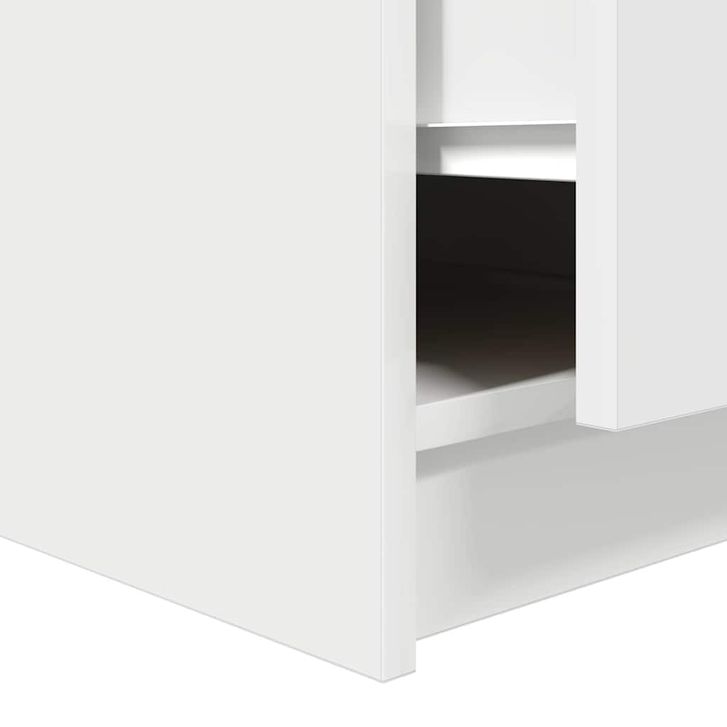 Masuta de cafea cu sertare alb 100x100x40 cm GartenMobel Dekor