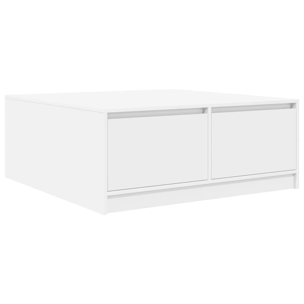 Masuta de cafea cu sertare alb 100x100x40 cm GartenMobel Dekor
