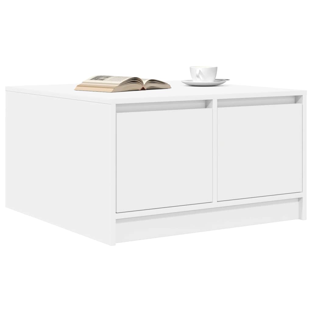 Masuta de cafea cu sertare alb 70,5x70x40 cm GartenMobel Dekor