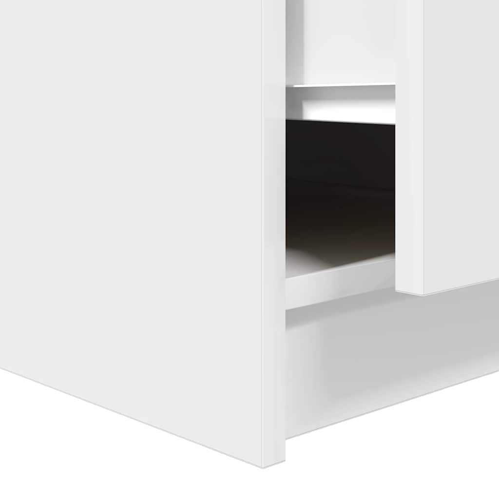 Masuta de cafea cu sertare alb 70,5x70x40 cm GartenMobel Dekor