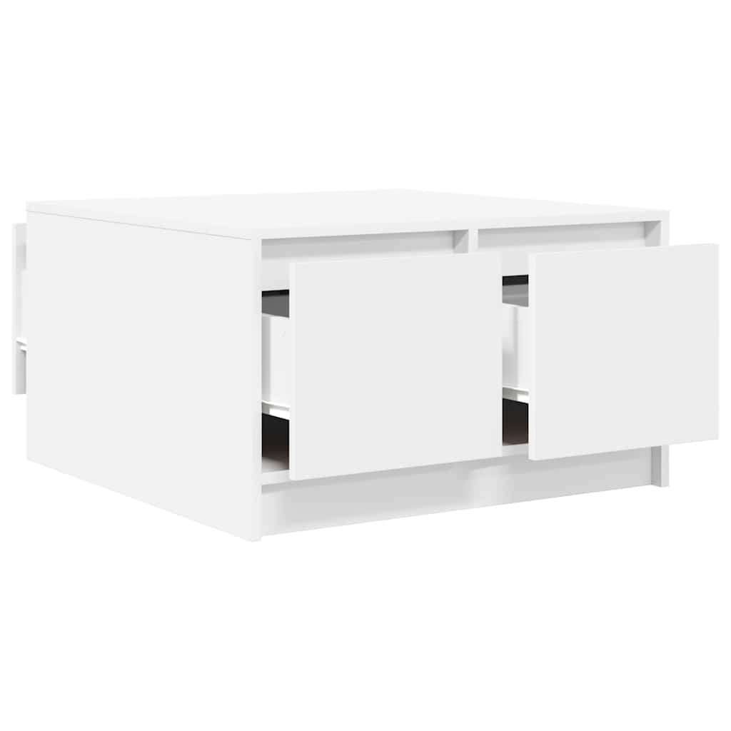 Masuta de cafea cu sertare alb 70,5x70x40 cm GartenMobel Dekor