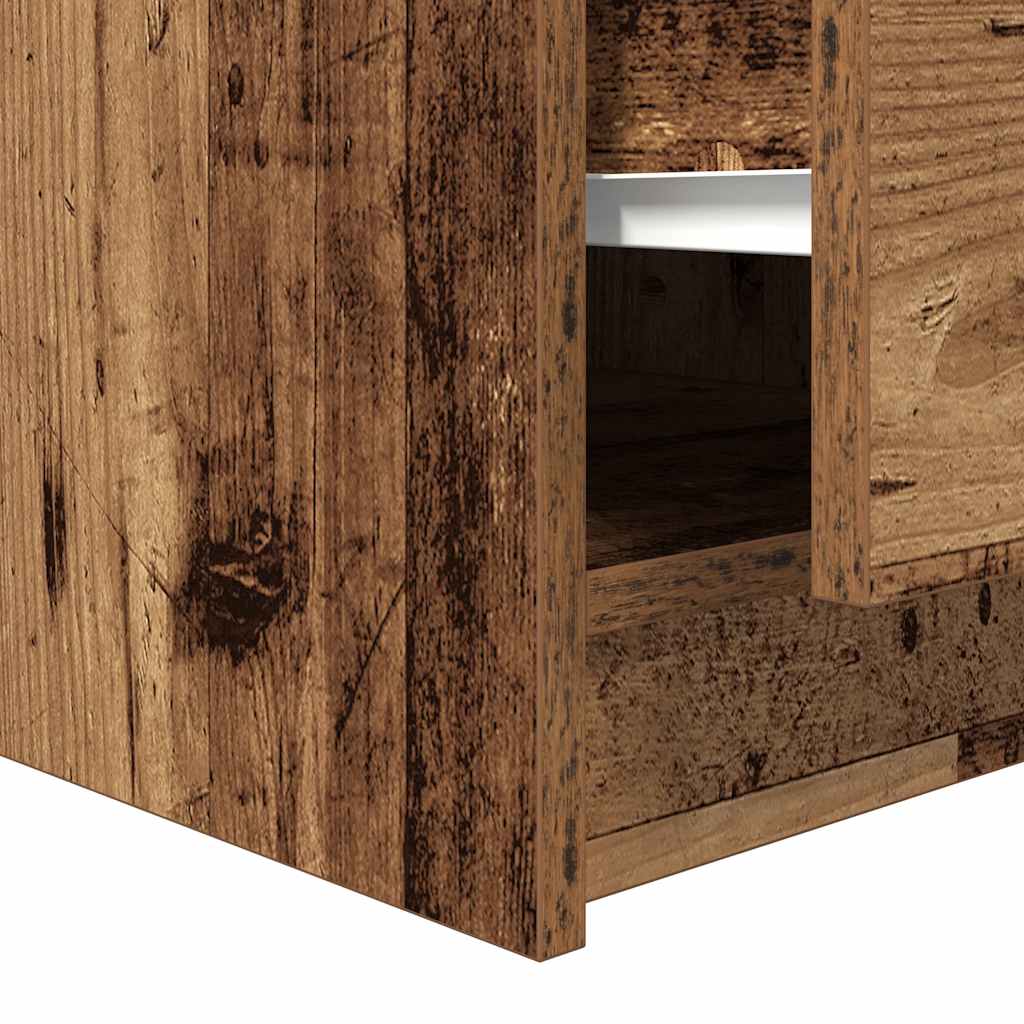 Masuta de cafea cu sertare din lemn vechi 100x100x40 cm GartenMobel Dekor