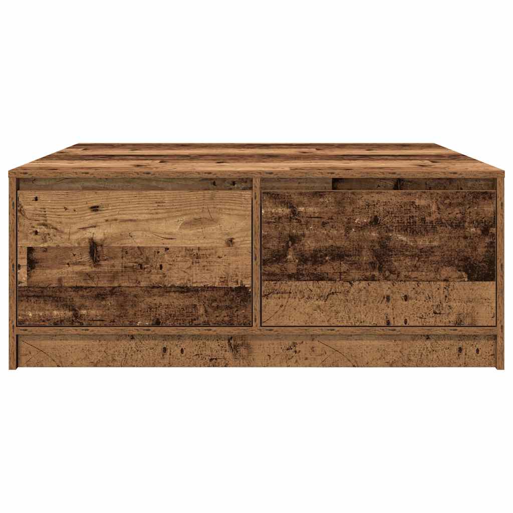 Masuta de cafea cu sertare din lemn vechi 100x100x40 cm GartenMobel Dekor