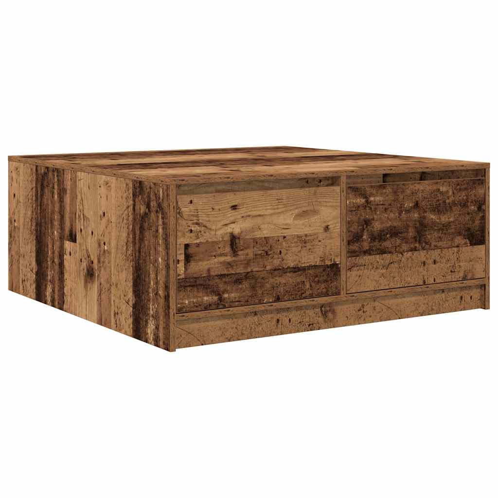 Masuta de cafea cu sertare din lemn vechi 100x100x40 cm GartenMobel Dekor