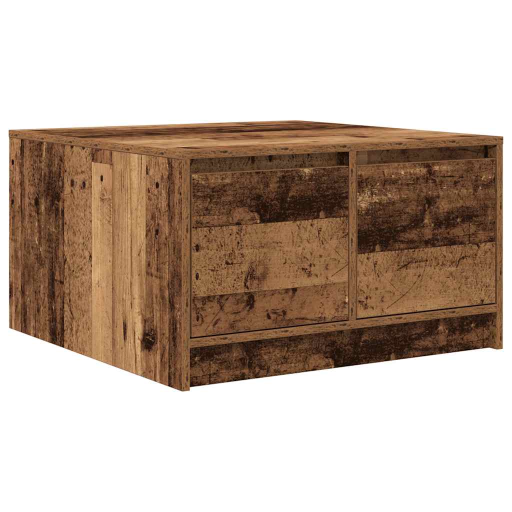 Masuta de cafea cu sertare din lemn vechi 70,5x70x40 cm GartenMobel Dekor