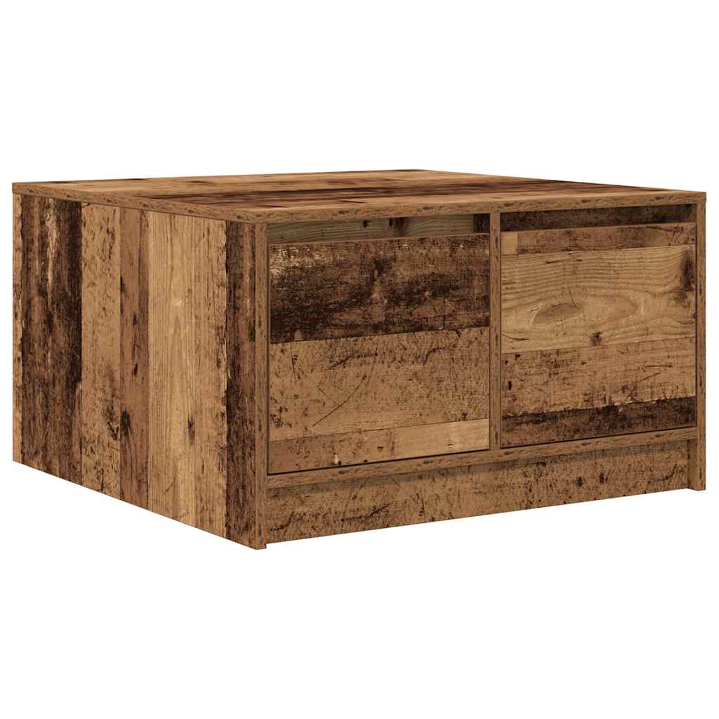 Masuta de cafea cu sertare din lemn vechi 70,5x70x40 cm GartenMobel Dekor