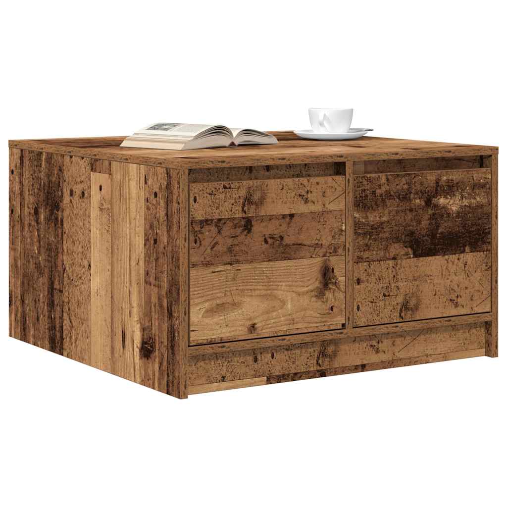 Masuta de cafea cu sertare din lemn vechi 70,5x70x40 cm GartenMobel Dekor