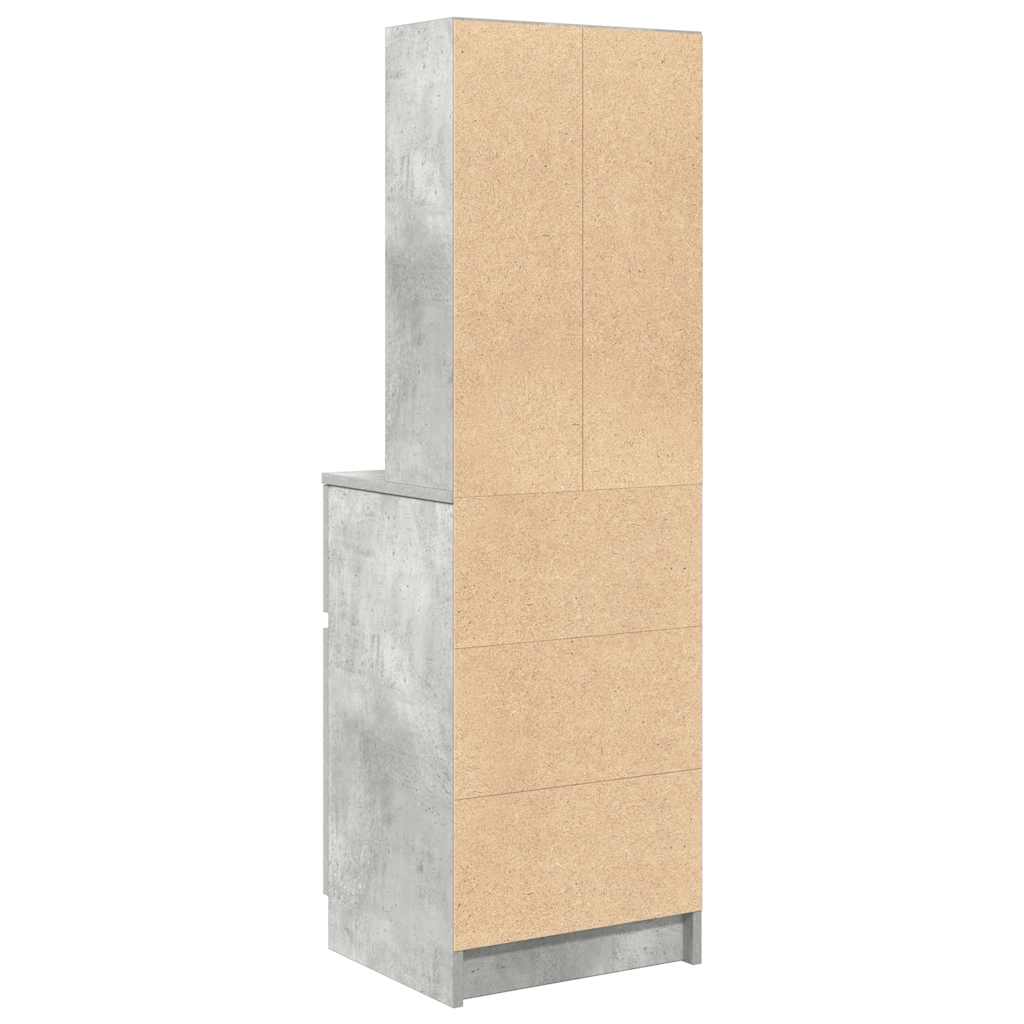 Noptiera gri beton 39x35x125 cm lemn prelucrat GartenMobel Dekor