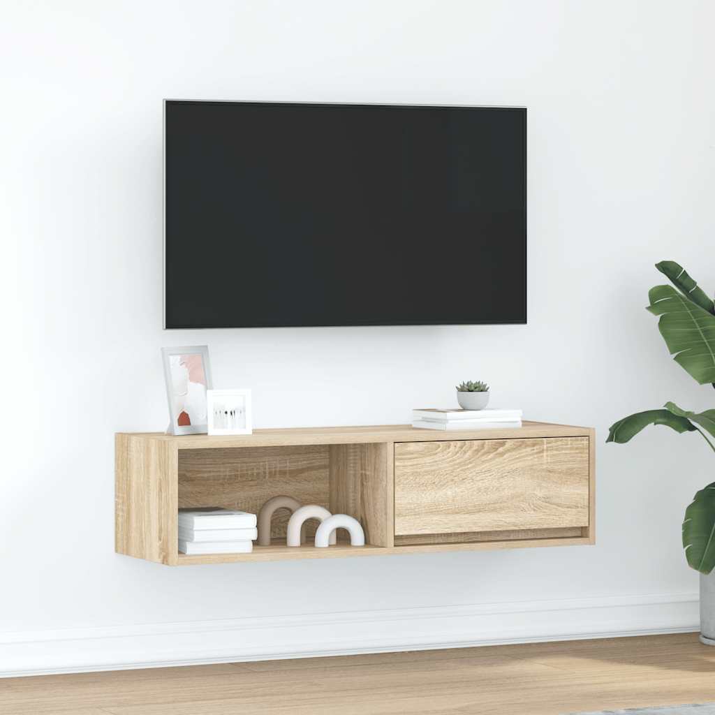 Comodă TV, stejar sonoma, 100x31x25,5 cm, lemn prelucrat GartenMobel Dekor