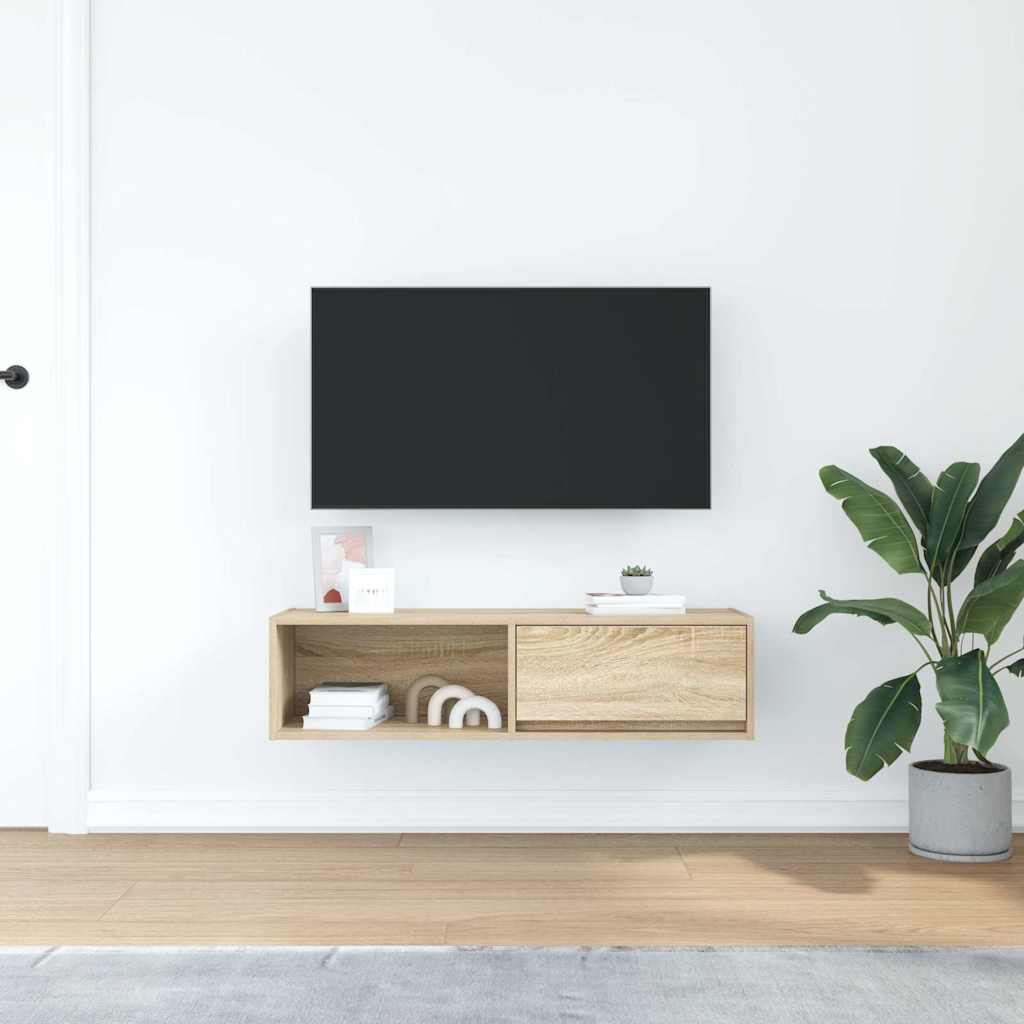 Comodă TV, stejar sonoma, 100x31x25,5 cm, lemn prelucrat GartenMobel Dekor
