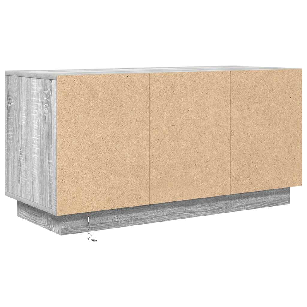 Comodă TV cu lumini LED, gri sonoma, 100x41x50 cm GartenMobel Dekor