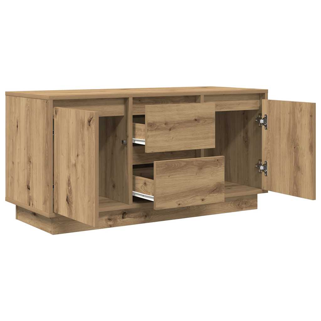 Comodă TV cu lumini LED, stejar artizanal, 100x41x50 cm GartenMobel Dekor