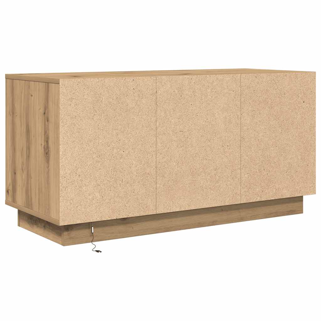Comodă TV cu lumini LED, stejar artizanal, 100x41x50 cm GartenMobel Dekor