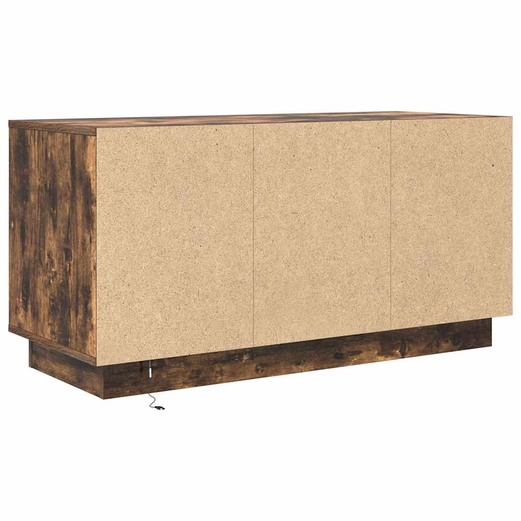 Comodă TV cu lumini LED, stejar fumuriu, 100x41x50 cm GartenMobel Dekor