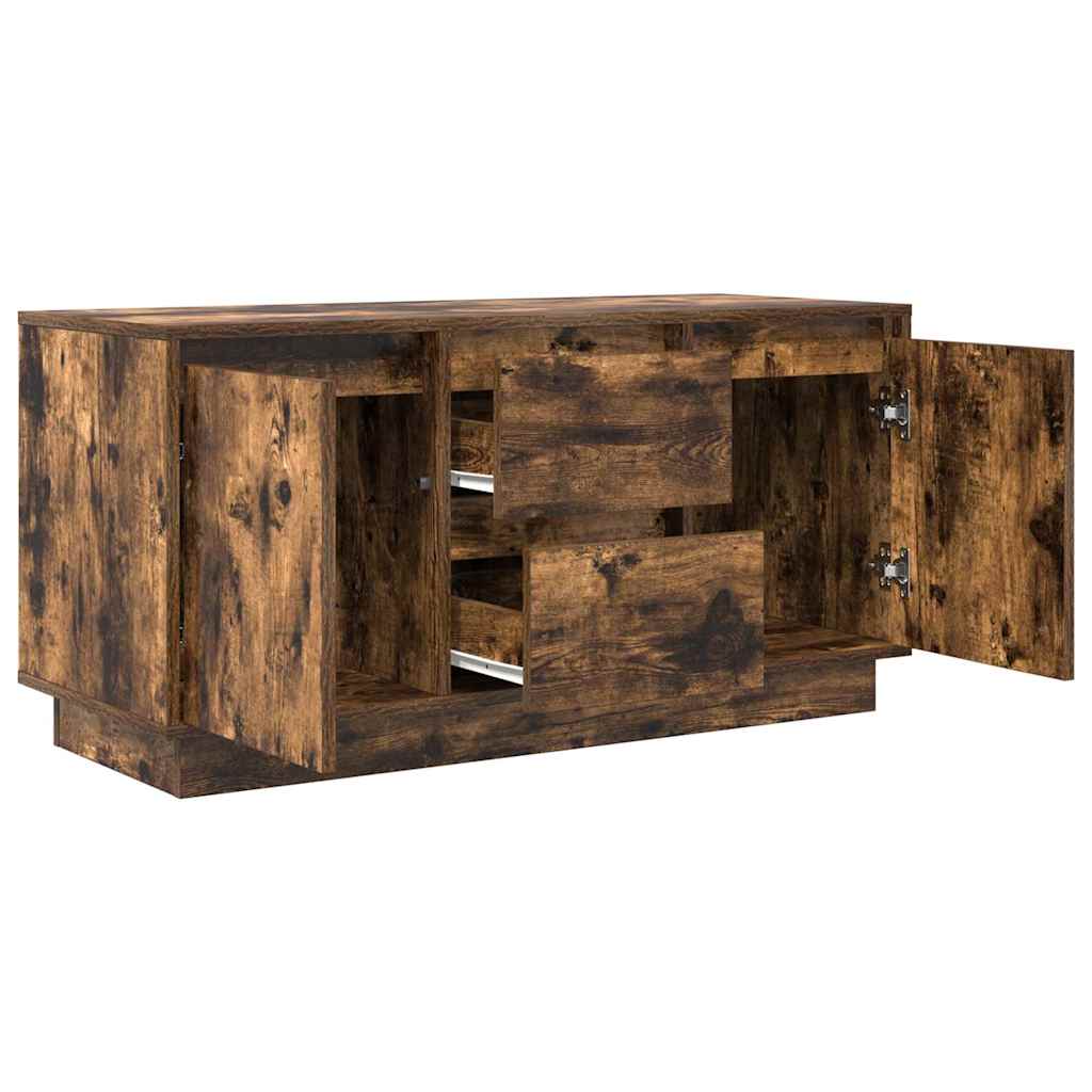 Comodă TV cu lumini LED, stejar fumuriu, 100x41x50 cm GartenMobel Dekor