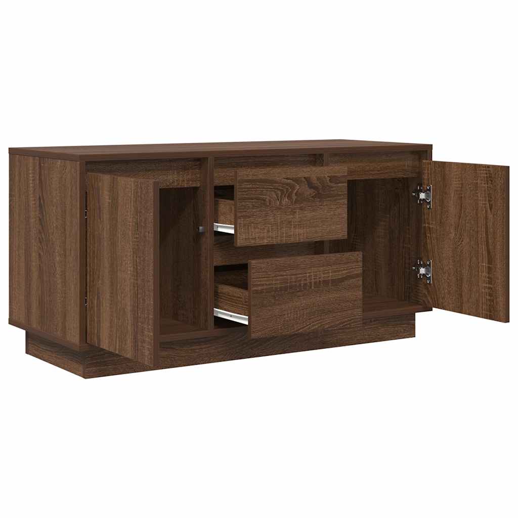 Comodă TV cu lumini LED, stejar maro, 100x41x50 cm GartenMobel Dekor