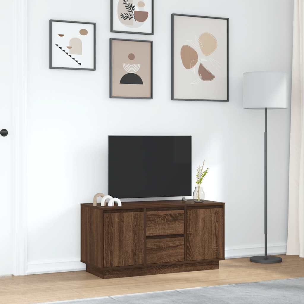 Comodă TV cu lumini LED, stejar maro, 100x41x50 cm GartenMobel Dekor