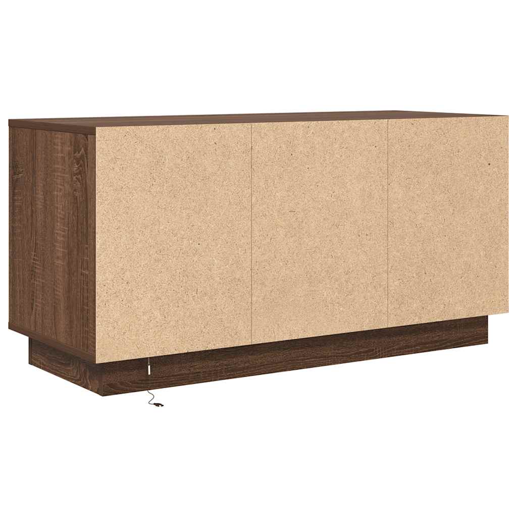 Comodă TV cu lumini LED, stejar maro, 100x41x50 cm GartenMobel Dekor