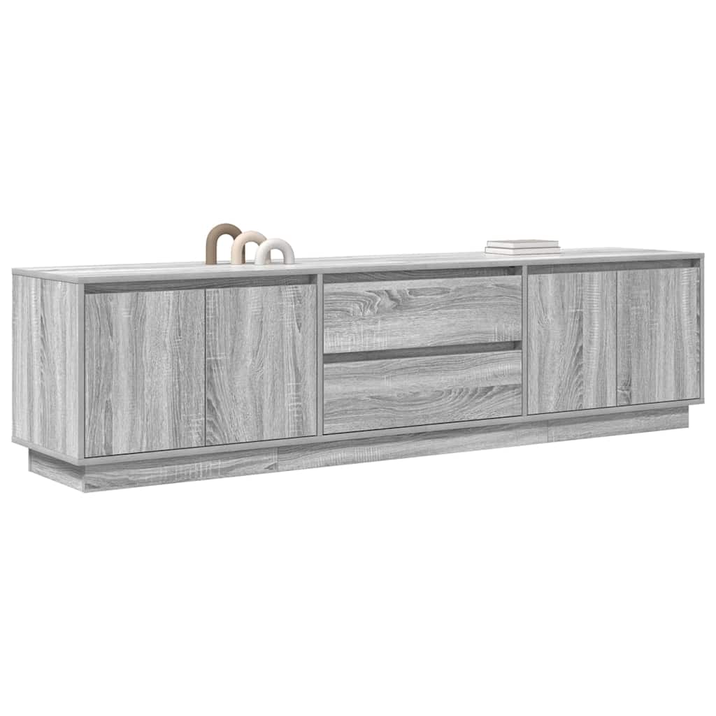 Dulap TV cu lumini LED Gri Sonoma 193,5x41x50 cm GartenMobel Dekor