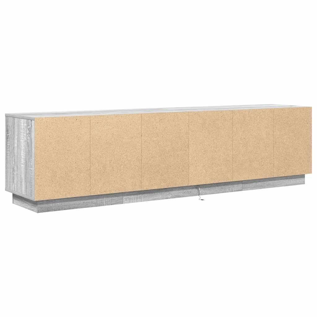 Dulap TV cu lumini LED Gri Sonoma 193,5x41x50 cm GartenMobel Dekor
