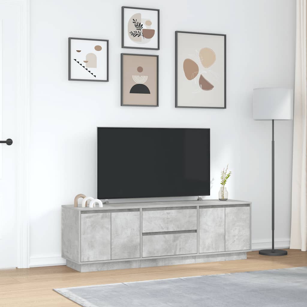 Dulap TV cu lumini LED Gri beton 160,5x41x50 cm GartenMobel Dekor