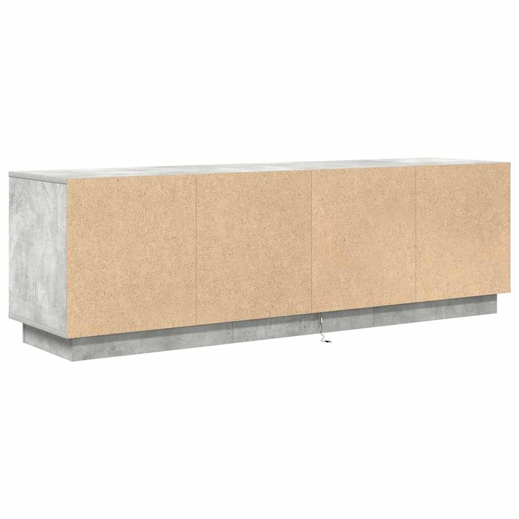 Dulap TV cu lumini LED Gri beton 160,5x41x50 cm GartenMobel Dekor
