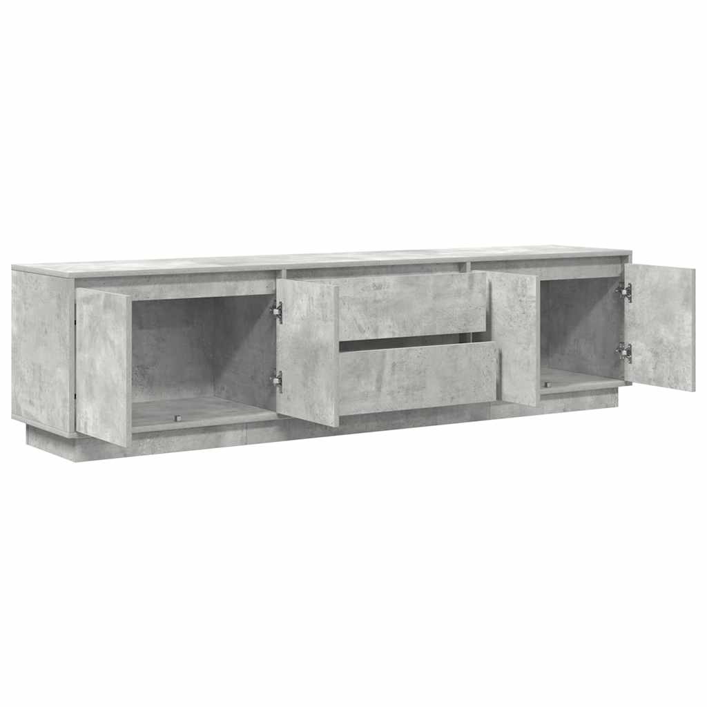 Dulap TV cu lumini LED Gri beton 193,5x41x50 cm GartenMobel Dekor
