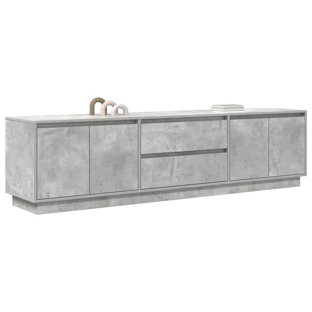 Dulap TV cu lumini LED Gri beton 193,5x41x50 cm GartenMobel Dekor