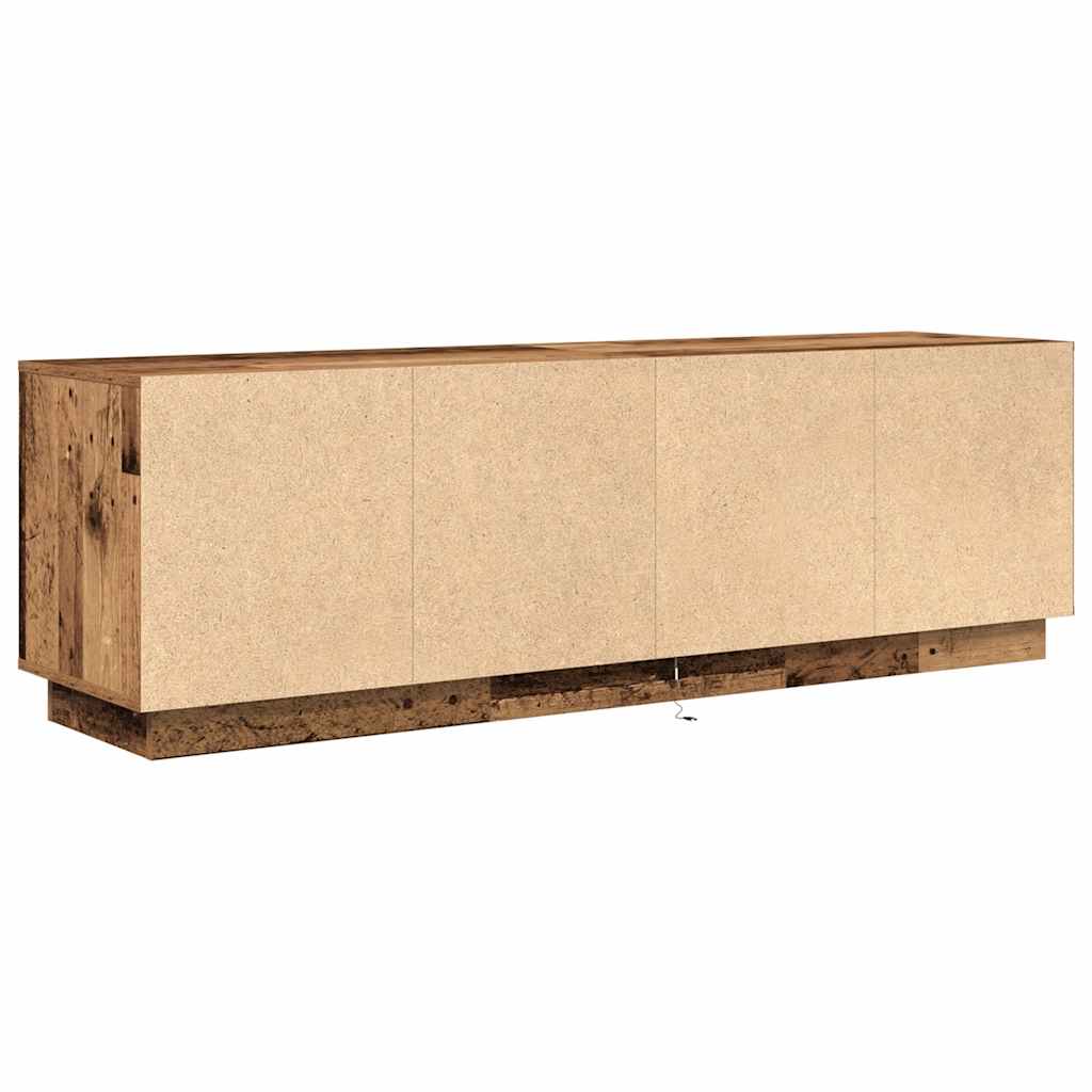 Dulap TV cu lumini LED Lemn vechi 160,5x41x50 cm GartenMobel Dekor