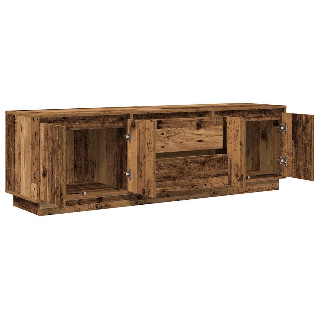 Dulap TV cu lumini LED Lemn vechi 160,5x41x50 cm GartenMobel Dekor